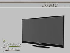 an image of a flat screen tv with the words sonic on it's side