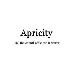 the words apricity are written in black and white