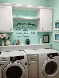 the laundry room is clean and ready for us to use