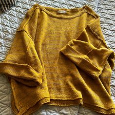 Worn Once. Looks Brand New. Oversized Boxy Cut With Side Slits And Double Edge Bottom Seams. Folded Cuff Sleeves Are Tacked In Place At Top And Bottom Of Sleeve. Oversized Crew Neckline. Altrd State Sweaters, Altar'd State, Lightweight Sweater, Light Weight Sweater, Cuff Sleeves, Sweater Shop, Scoop Neck, Sweaters For Women, Stripes