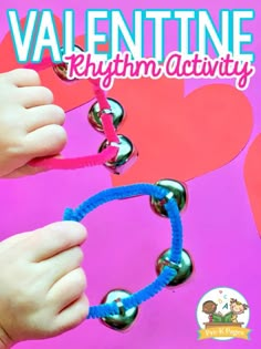 valentine's day activity for kids to play with the beads and string on their hands