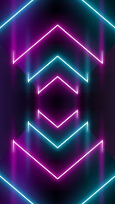 an abstract neon background with hexagonal shapes