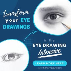 an advertisement for the eye drawing intensive course