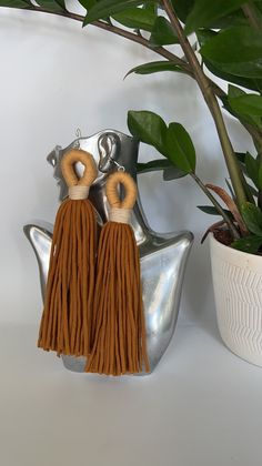 Beautiful Neutral colors yarn earrings that are soft and light weight. The colors are of a earth tone and would pair great with any outfit. Handmade Brown Tassel Earrings, Casual Handmade Beige Earrings, Casual Brown Handmade Earrings, Casual Handmade Brown Earrings, Tassel Earing, Earring Display, I Love Jewelry, Fringe Earrings, Tassel Earrings