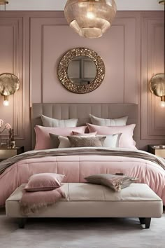 Blush Pink Bedroom Ideas, Taupe Bedroom Ideas, Dusty Pink Bedroom, Navy Blue Bedroom, Taupe Bedroom, Pink Bedroom Walls, Modern Bedroom Colors, Pink Living Room Decor, Pink Bedroom Design