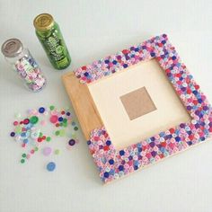 an image of some crafting supplies on a table with the words sequins in front of it