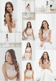 a collage of photos showing the different styles of brides in their wedding gowns