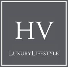 the hv logo is shown in white on a gray background with a square frame