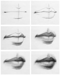 the steps in how to draw lips