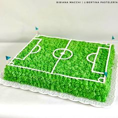 a cake that looks like a soccer field