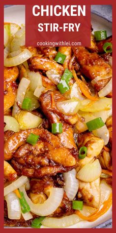 chicken stir fry with onions and green peppers