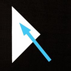 an arrow pointing to the right on a black background with white and blue arrows in it