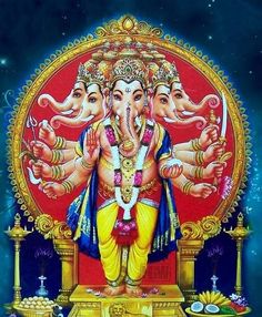 there is an image of the god ganesha in this picture and it looks like he has two hands on his chest