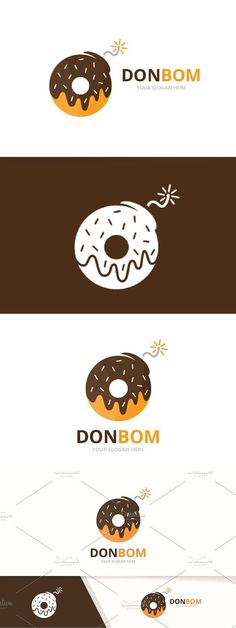 donut logo design with different colors and shapes