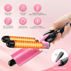 Buy now from Amazon

https://c8ke.com/Skincaretools


About this item
Make Waves Hair Faster: The beach wave curling iron boasts 3 extra-long barrels, designed to heat longer hair lengths evenly and faster to get tighter, deeper, longer-lasting beach waves.
Get 5 Types Of Gorgeous Curls: Customize your curls with hair waver 3 barrel and 4 curling wand to switch up your different hairstyles everyday, easy to use for beginners.
Achieve Salon-Grade Curls: The wand curling iron 30s instant heat up, get the salon-grade curls in the comfortable home, save time and money with the interchangeable curling wand set, enjoy the fun of DIY hairstyle with this crimper hair iron.
Worry No More About Hair Damage: Adjustable heat setting at 2 temperatures, the ceramic curling wand set create good curling