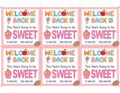 printable welcome back tags for teachers to use on their school day or birthdays