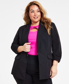 in stock Plus Size Blazer, Peak Lapel, Matching Family Outfits, Family Outfits, Sleeves (women), Women Supporting Women, Black Blazer, Black Blazers, Inc International Concepts