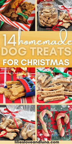 homemade dog treats for christmas with text overlay