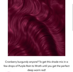 Dark Fantasy Hair Color, Arctic Fox Hair Dye Combinations Red, Wrath Arctic Fox Hair, Berry Colored Hair, Red Purple Hair Color, Berry Hair Color, Dark Magenta Hair, Pinkish Purple Hair, Magenta Hair Dye