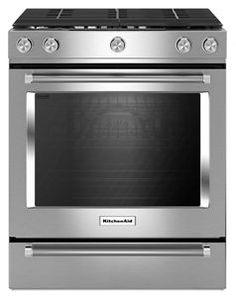 a stainless steel oven with two burners on the front and one in the back