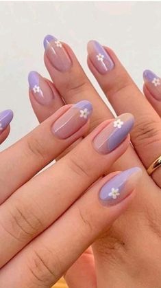 Spectacular Floral Nail Designs Ideas 2023||Designs for Women Pastel Nail Art, Soft Nails, Pastel Nails, Short Acrylic Nails, Nail Polishes, Purple Nails, Nails Nail