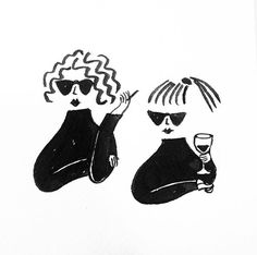 @catalinabu instagram drawing Enjoy Illustration, Friendship Design, Clubbing Illustration, Drawing Friends, Friends Doodle, Line Art Design Friends, Line Art Drawings Friends, Wine Drawing Aesthetic, Cat Drinking Wine Drawing