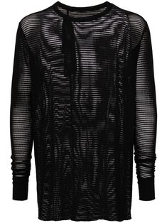 black cotton round neck mesh design long sleeves straight hem Y2k Black Long Sleeve Mesh Top, Fitted Black Open Knit Mesh Top, Black Tops With Mesh Back And 4-way Stretch, Stretch Black Mesh Top With Hollow Out Details, Black Long Sleeve Punk Mesh Top, Boris Bidjan Saberi, City Shorts, Balenciaga Triple S, Mesh Design