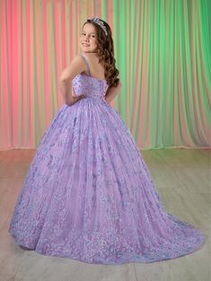 Get ready to dazzle in the Tiffany Princess 13755 Girls Glitter Pageant Dress. Featuring a long ball gown style with a sparkling sequin corset, this dress will make you shine like a star on stage. Be the center of attention and feel like royalty in this formal dress. Sizes: 6 Colors: Lilac Dama Dresses Quinceanera, 1500 Dresses, Sequin Corset, Long Ball Gown, Long Sleeveless Dress, Ivory Bridesmaid Dresses, Dama Dresses, Military Ball Dresses, Champagne Dress