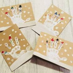 Handmade Card Kids Can Do Snowmen Handprint, Christmas Cards Handmade Kids, Handprint Christmas, Snowman Christmas Cards, Christmas Crafts For Toddlers, Christmas Cards Kids, Christmas Card Crafts