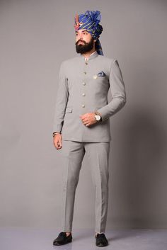 Handmade Modish Grey Jodhpuri Bandgala Suit for Men Best Buy | Etsy India Jodhpur Suits Men, Jodhpuri Bandhgala Suits, Jodhpuri Wedding Suit, Grey Jodhpuri Suits For Men, Rajputana Dress For Men, Men Bandhgala Suits, Men Suits Style Wedding Indian, Jodhpuri Mens Suit, Jhodpuri Suit For Men