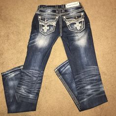 Nwot. Too Small For Me, Hoping Someone Will Put Good Use To Them. Very Comfy And Cute For Wearing Whenever. Fit Just Like They Are And In Perfect Condition. Cheap Mid-rise Y2k Jeans, Bling Low Rise Jeans, Rock Revival Jeans Outfit, Rock Revival Low Rise Jeans, Y2k Jeans, Rock Revival Jeans, Cute Pants, Y2k Clothes, Miss Me Jeans