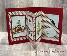 a handmade christmas card with santa sleigh