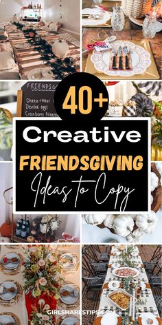 a collage of photos with the words 40 creative friends giving ideas to copy on them