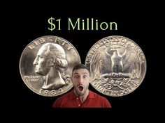 a man standing in front of two dollar coins with the words $ 1 million on it