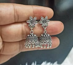 New Oxidized jhumkas Earrings. Silver look Earrings. Ethnic Wear Earrings. Traditional Indian Earrings. Jhumki. Jaipuri jewellery. Oxidized jewellery. Material - Brass. Handmade Earrings. Penjabi jhumkas. Length - 3.5 cm. Stud Width - 1.3 cm. Jhumkas Width - 1.5 cm. Silver Jhumki Earrings, Jaipuri Jewellery, Small Jhumkas Silver, Silver Earrings Indian Jhumka, Festive Oxidized Jhumkas For Diwali, Indian Earrings Jhumka, Festive Oxidized Finish Jhumkas For Diwali, Oxidized Finish Jhumkas For Diwali, Oxidised Jhumka