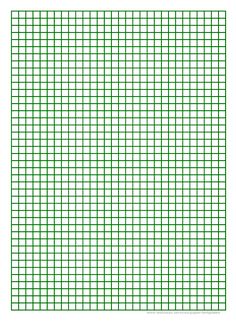 a graph paper with green squares on it