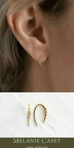 Jewellery Wishlist, Jewelry Necklace Simple, Simple Gold Earrings, Melanie Casey, Gold Earrings Models, Minimalist Earrings Gold, Plant Jewelry, Gold Jewelry Stores