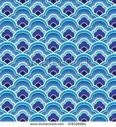 an abstract blue and white background with wavy shapes in the form of waves or fish scales