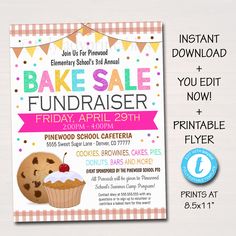 this is an image of a bake sale flyer