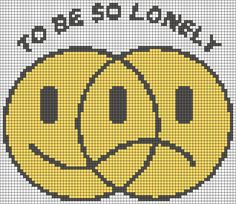 a cross stitch pattern with two tennis balls in the shape of a smiley face that says,