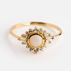 Solid Gold Ray of Hope Opal Ring | Local Eclectic White Opal Engagement Ring, Ray Of Hope, Tennis Jewelry, Hippie Rings, Local Eclectic, Gold Gemstone Ring, Opal Engagement, Ringe Gold, Engagement Rings Opal