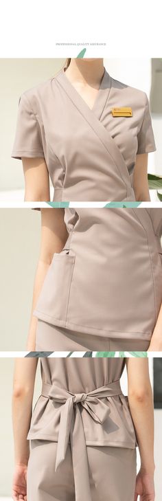 2023 High Quality Uniformes Overalls Women's Khaki Top+Pants 2 Piece Set Hotel Staffs Work Wear Beauty Salon SPA Uniform - AliExpress 200000532 Hotel Uniform