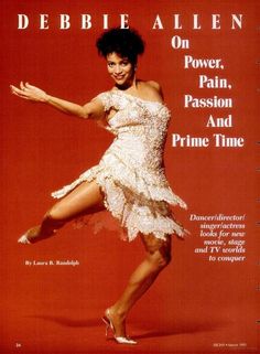 a woman in a white dress is dancing on the cover of an issue of magazine