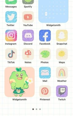 an iphone screen with different icons on it