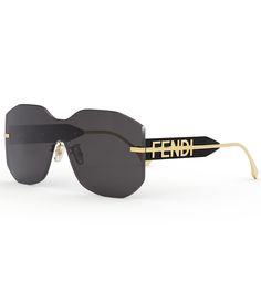 From FENDI&#x2C; the Women's Fendigraphy Geometric 99mm Shield Sunglasses feature:Acetate frameGeometric shapeNot Rx-ableStandard solid lensNon polarizedApprox. 99mm lens - 0mm bridge - 140mm templeImported. Fendi Women, Stylish Eyeglasses, Sun Glass, Sunglasses Collection, Shield Sunglasses, Eyewear Womens, Dillard's, Sunglasses Accessories, Clothing Brand