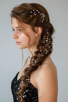 Formal Side Hairstyles, Prom Braid, Fancy Braids, Prom Hairstyle, Side Braid Hairstyles, Wedding Braids