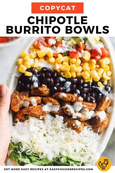 chicken burrito bowls with black beans, corn and coleslaw