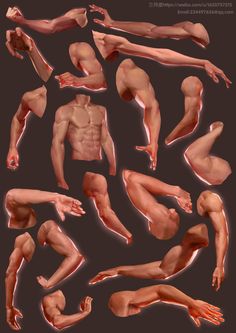 an image of different poses and body parts for the character in this video game,