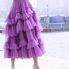 Pink Tulle Skirt Outfit, Hot Pink Tulle Skirt, Ruffle Long Skirt, Tutu Skirt Outfit, Tulle Outfit, Bridesmaid Tulle, Tulle Skirts Outfit, Tule Rok, Tiered Tulle Skirt