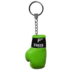 a green boxing glove shaped key chain